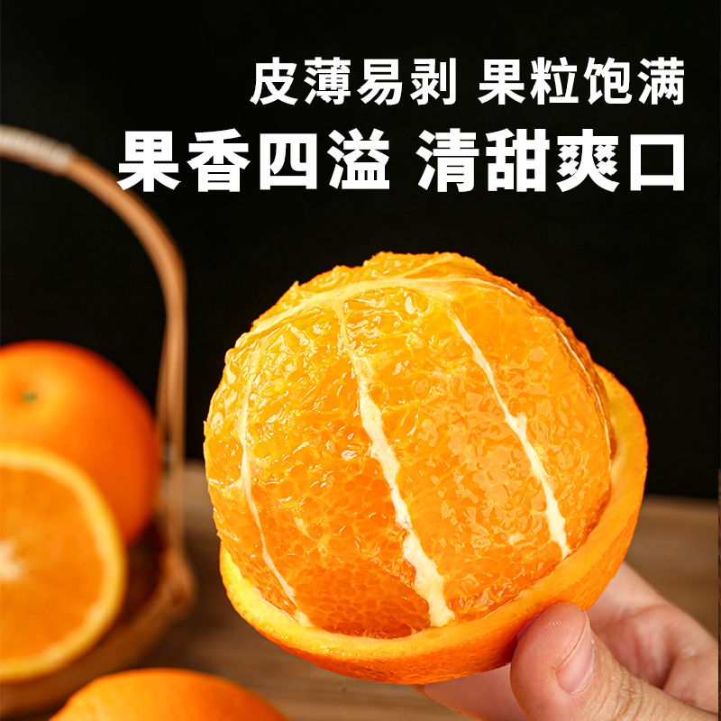 正宗秭归 伦晚脐橙丨甜嫩爆汁 橙中皇后 产地直供 现摘现发丨大果80-90MM+ 精美彩箱 净重4.5斤+