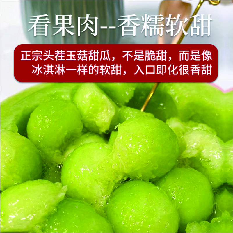 正宗山东 玉茹甜瓜丨皮薄肉多 绵柔清甜 一藤一瓜 头茬现摘 瓜中贵族丨5斤装/两大果 单果1100g+