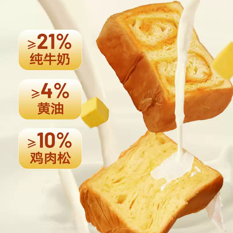 鲜作吐司面包丨健康营养 配料干净 低脂饱腹 新鲜短保丨多种口味选择 350克/5片装