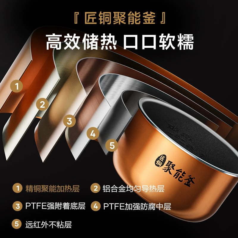 美的 智能电饭煲|精煮细烹 聚能焖香 智能预约 口口软糯|MB-TQ451六大核心技术 365天只换不修