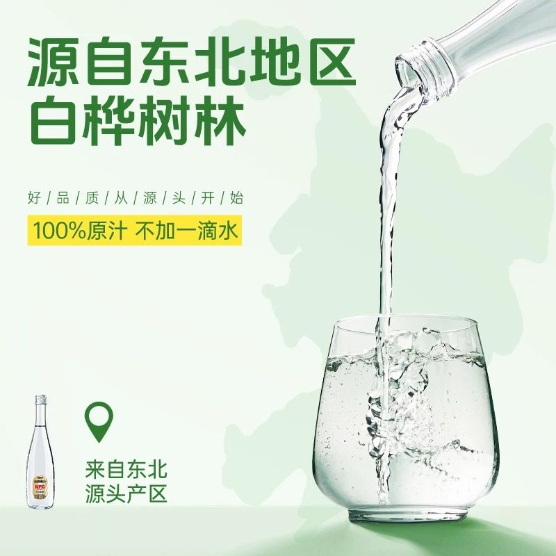 NFC纯白桦树汁|不加一滴水植物萃取滴滴珍贵入口新品纯净玻璃保鲜|0添加防腐剂到手五大箱