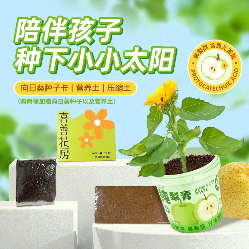 喜善花房纯梨膏|鲜梨熬制老少皆宜四季常润六大标准营养健康|210克/21条/桶